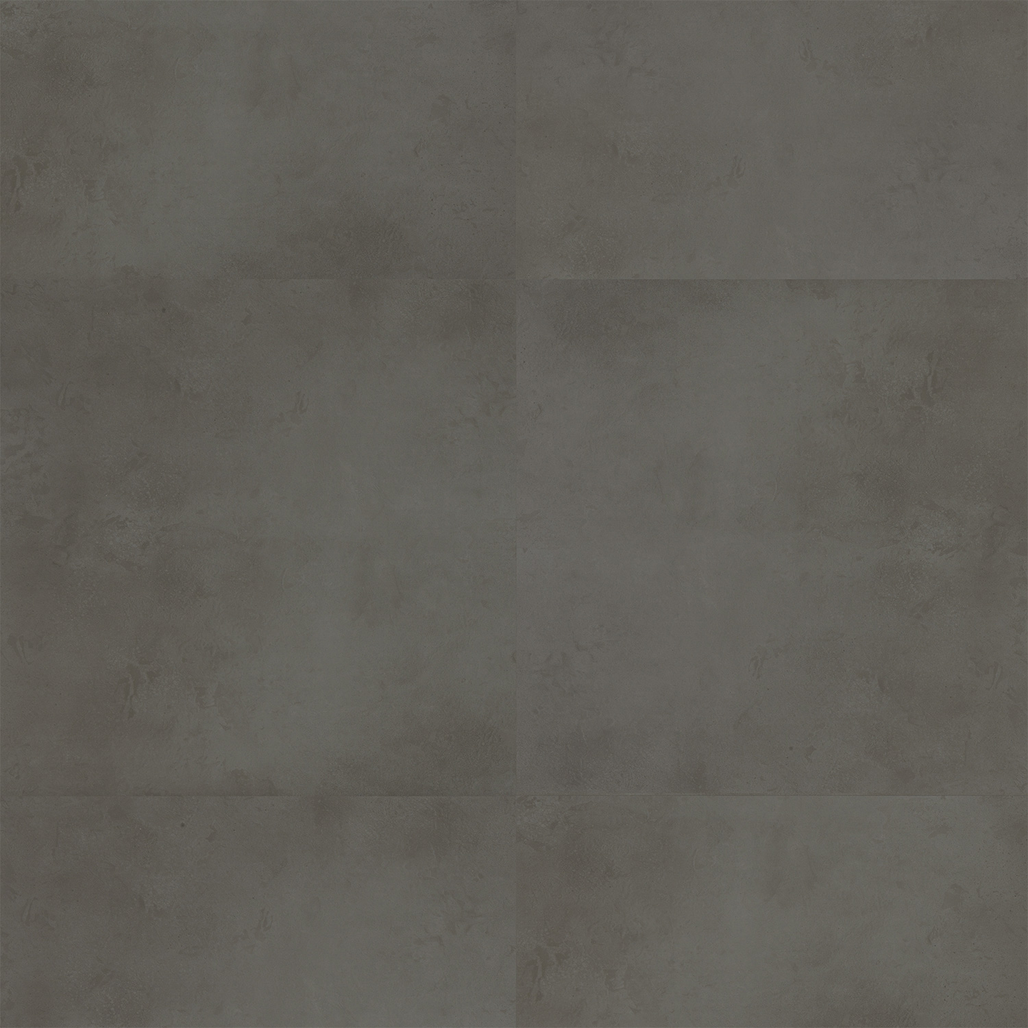 Select Gunmetal 36" x 36" luxury vinyl tile in a tiled layout, featuring a smooth concrete-inspired visual with subtle gray tonal variation and a clean, modern aesthetic.