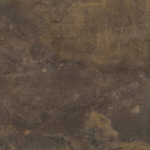 Close-up detail of Select Rust Patina luxury vinyl tile, featuring warm bronze-brown tones, weathered coloration, and layered stained concrete texture with industrial character.