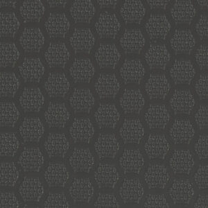 Close-up image of gray vinyl sheet flooring featuring a raised hexagon tread pattern. The textured hexagonal surface enhances grip and adds a modern, geometric aesthetic, suitable for high-traction environments such as emergency vehicles and utility flooring applications.
